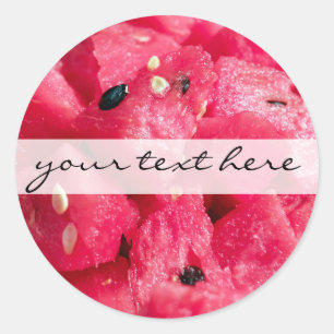 Sticker Rond photo fruitée fraîche de salade de pastèque tranch