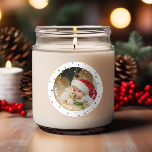 Sticker Rond Photo moderne aux couleurs vives (Modern Colorful Lights Photo Classic Round Sticker)