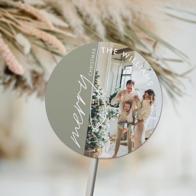 Sticker Rond Photo moderne tendance Noël (Créateur téléchargé)