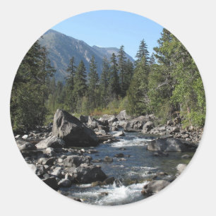 Sticker Rond Photo panoramique des lacs de montagne