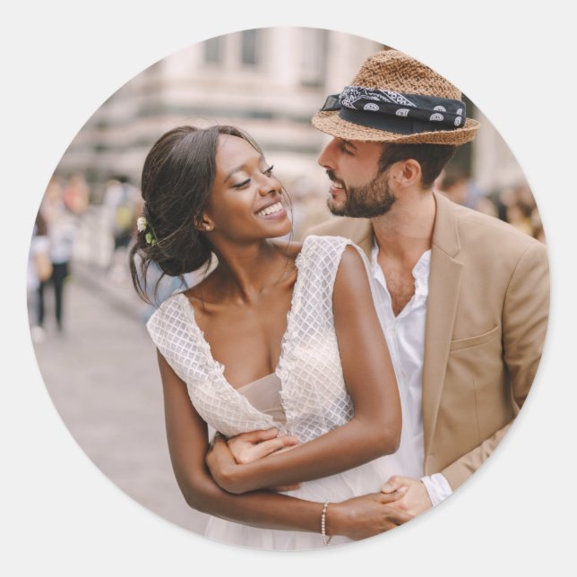 Sticker Rond Photo personnalisée (Devant)