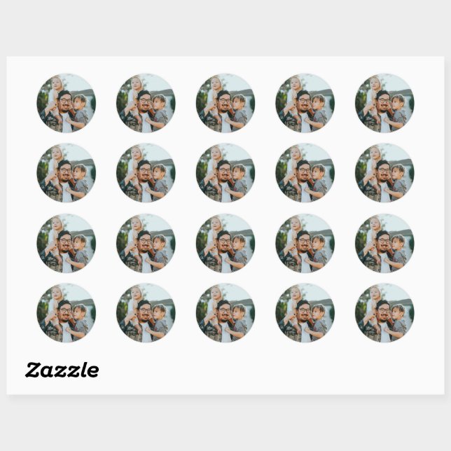 Sticker Rond Photo personnalisée (Feuille)