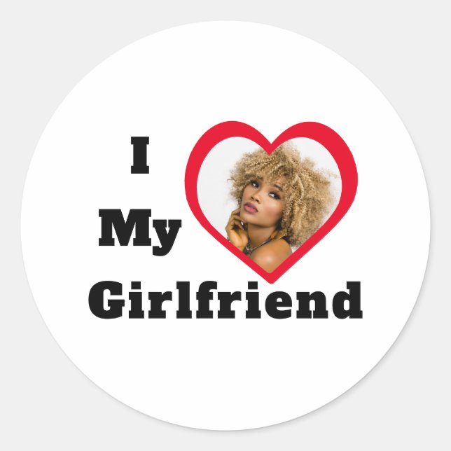 Sticker Rond Photo Personnalisée Bae J'Aime Ma Fille (Devant)
