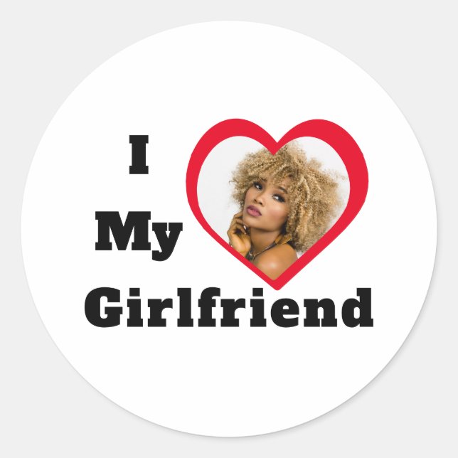Sticker Rond Photo Personnalisée Bae J'Aime Ma Fille (Devant)