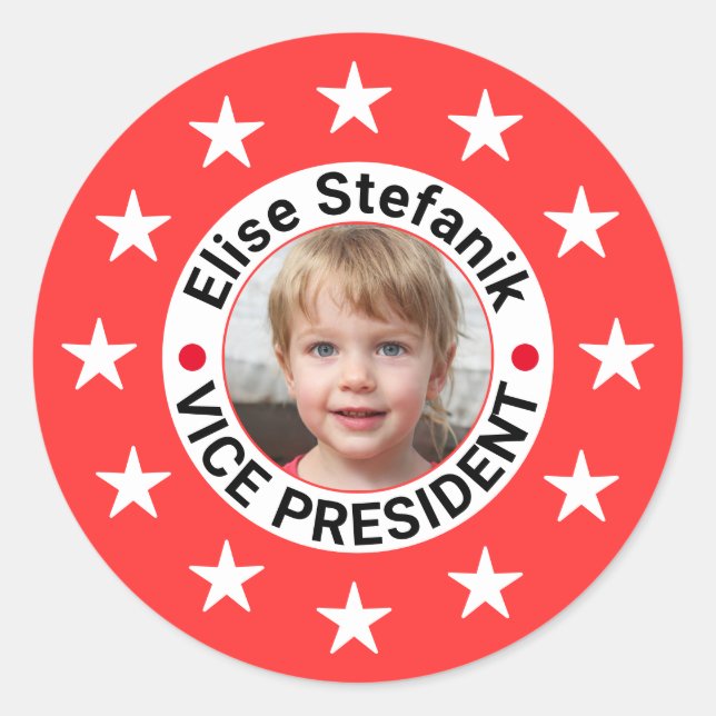 Sticker Rond Photo personnalisée Élection Républicaine 2024 (Devant)