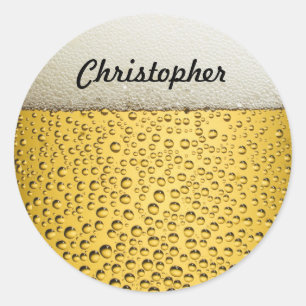 Sticker Rond Photo personnalisée en verre de bière