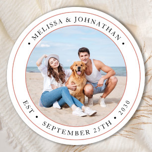 Sticker Rond Photo personnalisée Mariage moderne