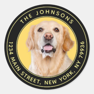 Sticker Rond Photo personnalisée Modern Round Adresse de retour