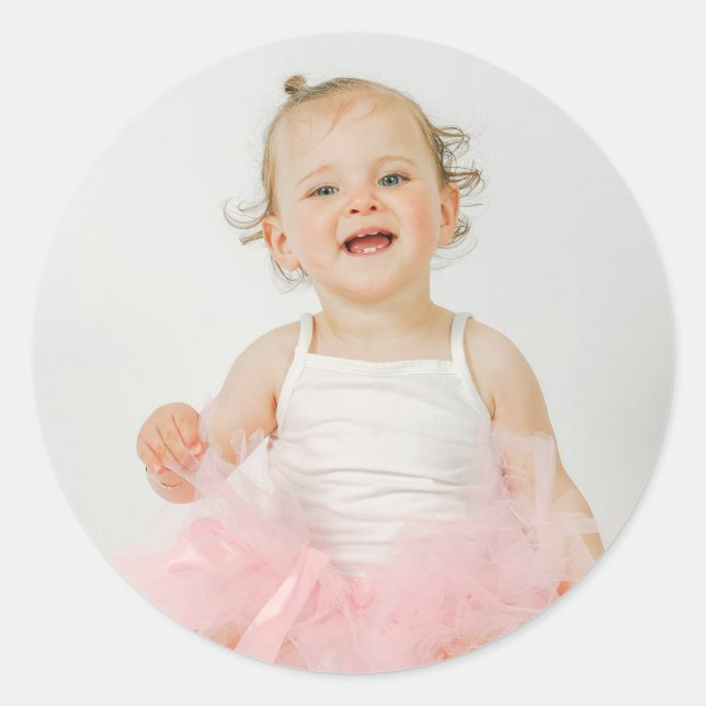Sticker Rond Photo personnalisée pour l'anniversaire de l'enfan (Devant)