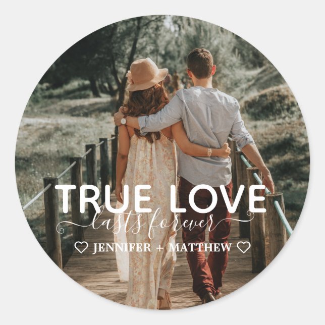 Sticker Rond Photo True Love Couple (Devant)