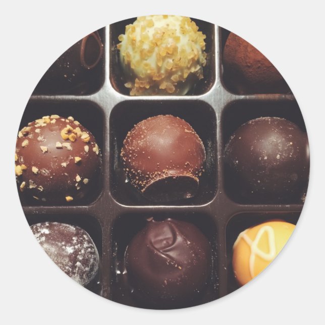 Sticker Rond Photo Truffe au chocolat (Devant)
