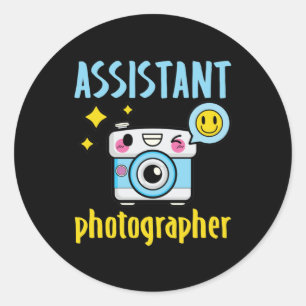 Sticker Rond Photographe adjoint Enfants Garçons Filles Enfants