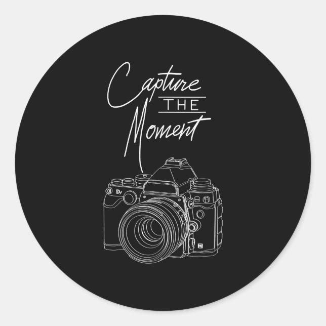 Sticker Rond Photographe photographique Moment Capture (Devant)