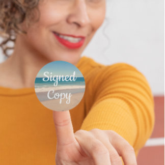 Sticker Rond Photographie de bord de mer signée