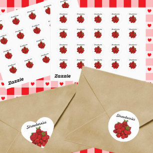 Sticker Rond Photographie des fraises rouges