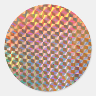 Sticker Rond photographie en métal holographique design coloré
