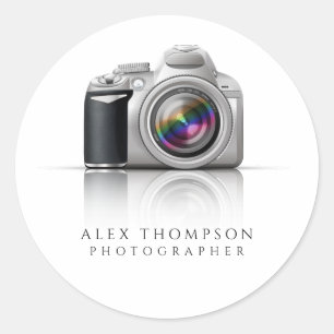 Sticker Rond Photographie professionnelle de l'appareil photo r