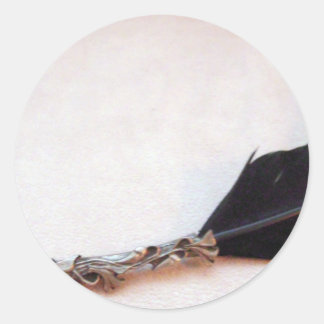 Sticker Rond Photographie Quill vintage