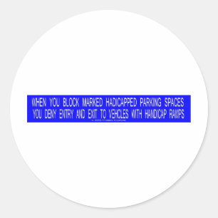 STICKER ROND PHRASES DE STATIONNEMENT HANDICAP 2