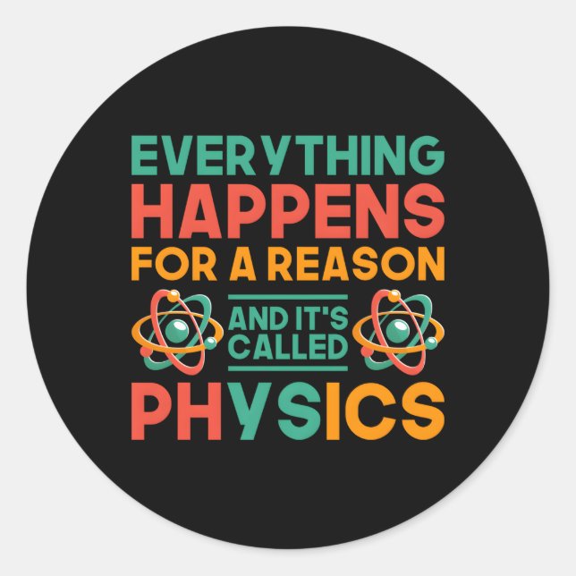 Sticker Rond Physicist Science Enseignant Physique (Devant)