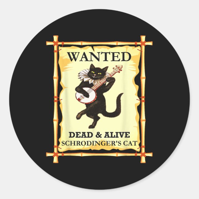 Sticker Rond Physique Chat de Schrodinger Physicien quantique (Devant)