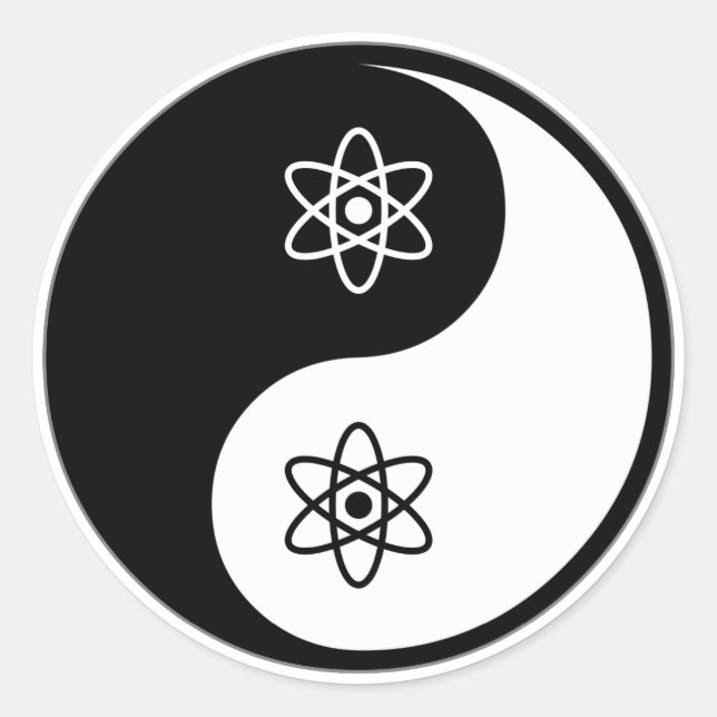 Sticker Rond Physique nucléaire de Yin Yang (Devant)
