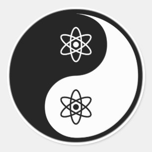 Sticker Rond Physique nucléaire de Yin Yang