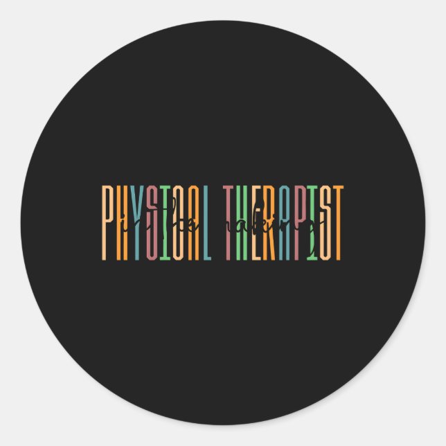 Sticker Rond Physothérapeute En Cours De Thérapie Physique (Devant)