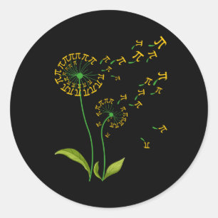 Sticker Rond Pi Dandelion Pi Jour Dandelion 3.14 Numéro Pi Math