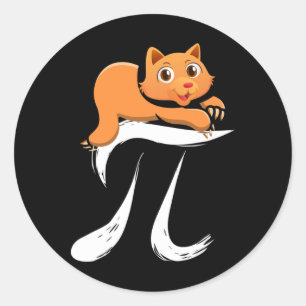 Sticker Rond Pi Day Chat Kitten 14 mars Mathématiques mathémati