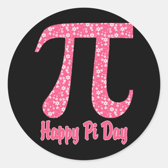 Sticker Rond Pi Day Coral Floral (Devant)