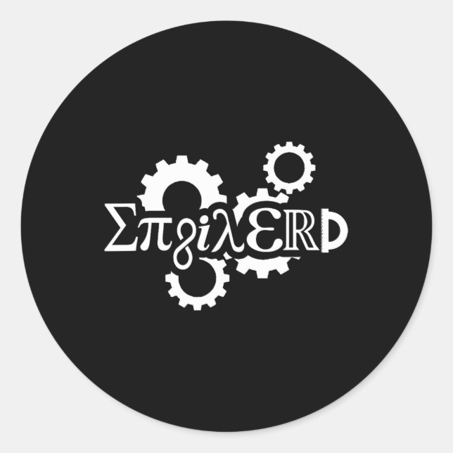 Sticker Rond Pi Day Enginerd Engineer Gear mécanique (Devant)