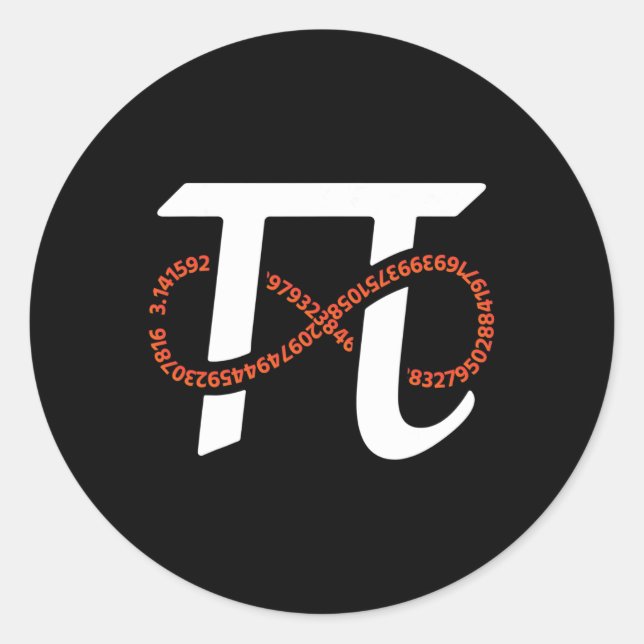 Sticker Rond Pi Day Funny Infinity Numéros Geek Nerd Math Lover (Devant)