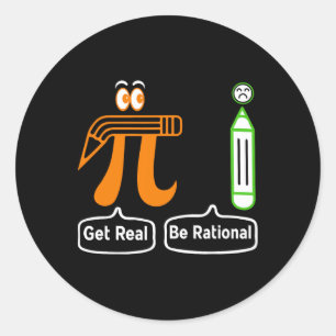 Sticker Rond Pi Day Obtenir Réel Être Rationnel Irrationnel Nom
