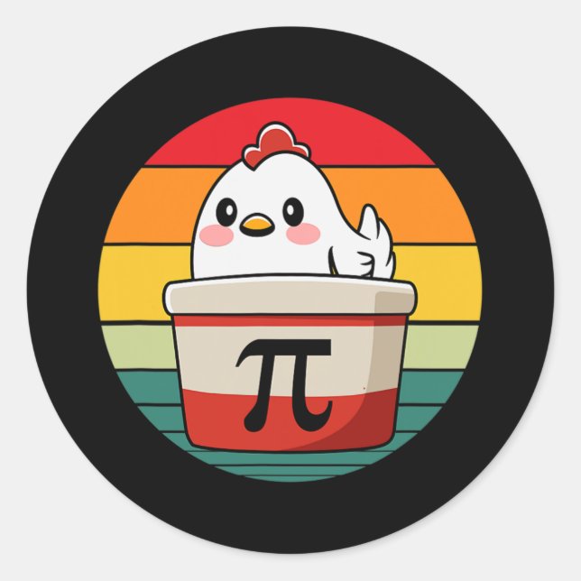 Sticker Rond Pi Day Picken Pot Pie Funny Math Enseignant Nerd G (Devant)