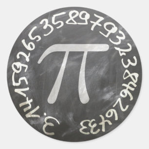 Sticker Rond Pi Day PiDay Chalkboard Education