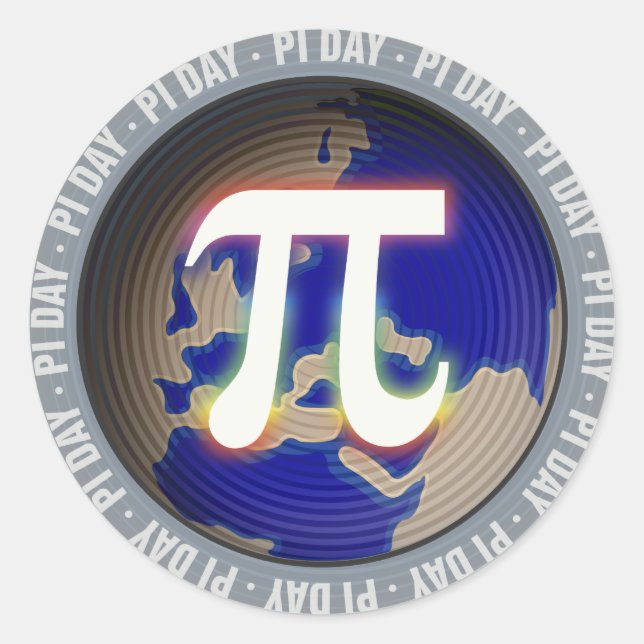 Sticker Rond Pi Day sur Terre | maths (Devant)