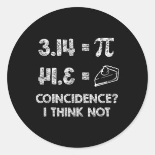 Sticker Rond Pi Equals Pie For Pi Day Célébré Du 3 Au 14 Mars