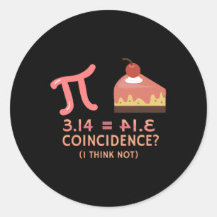 Sticker Rond Pi Équivalent Pie Pour Pi Jour 3.14 Math