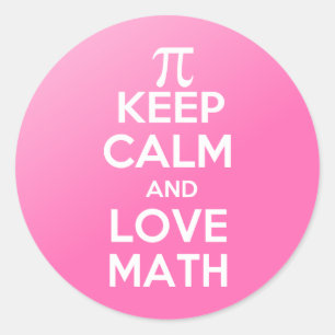 Sticker Rond Pi gardent le calme et les maths d'amour
