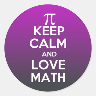 Sticker Rond Pi gardent le calme et les maths d'amour