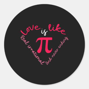 Sticker Rond Pi Math Science Pi Day Saint Valentin