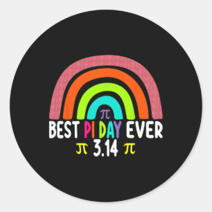 Sticker Rond Pi Rainbow Math Science Stem Don 3.14 Meilleur Jou