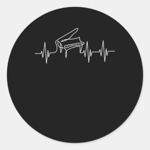 Sticker Rond Piano Piano Piano Piano Grand Pianiste