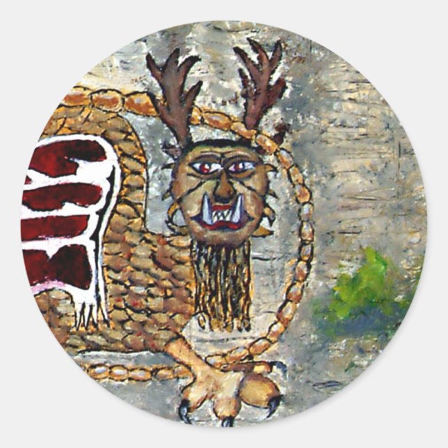 Sticker Rond Piasa Bird Native American Legend Classic Round St (Devant)