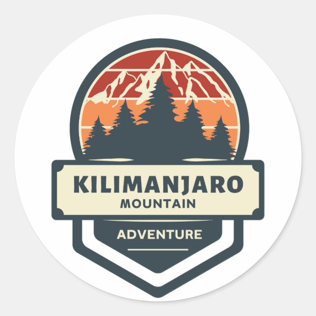 Sticker Rond Pic du Kilimandjaro escalade et randonnée (Devant)