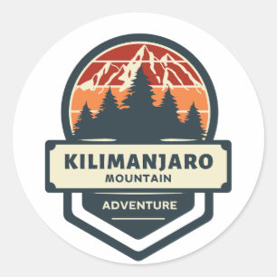 Sticker Rond Pic du Kilimandjaro escalade et randonnée