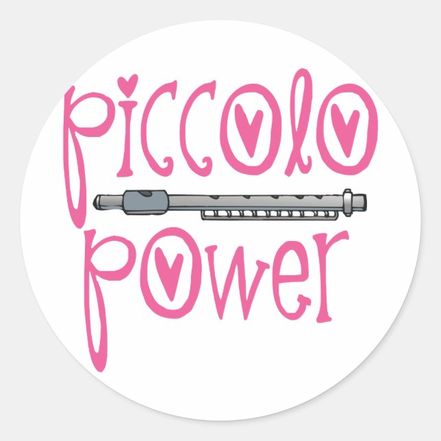 Sticker Rond Piccolo Power Pink (Devant)