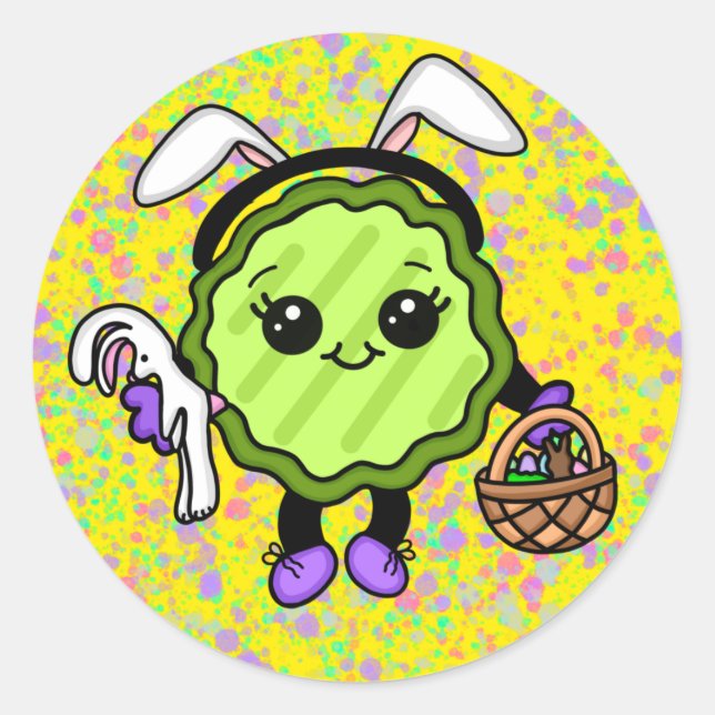 Sticker Rond Pickle lapin de Pâques | Vacances (Devant)