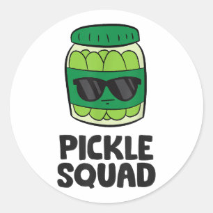 Sticker Rond Pickle Lover Team Pickles Funny Pickle Squad